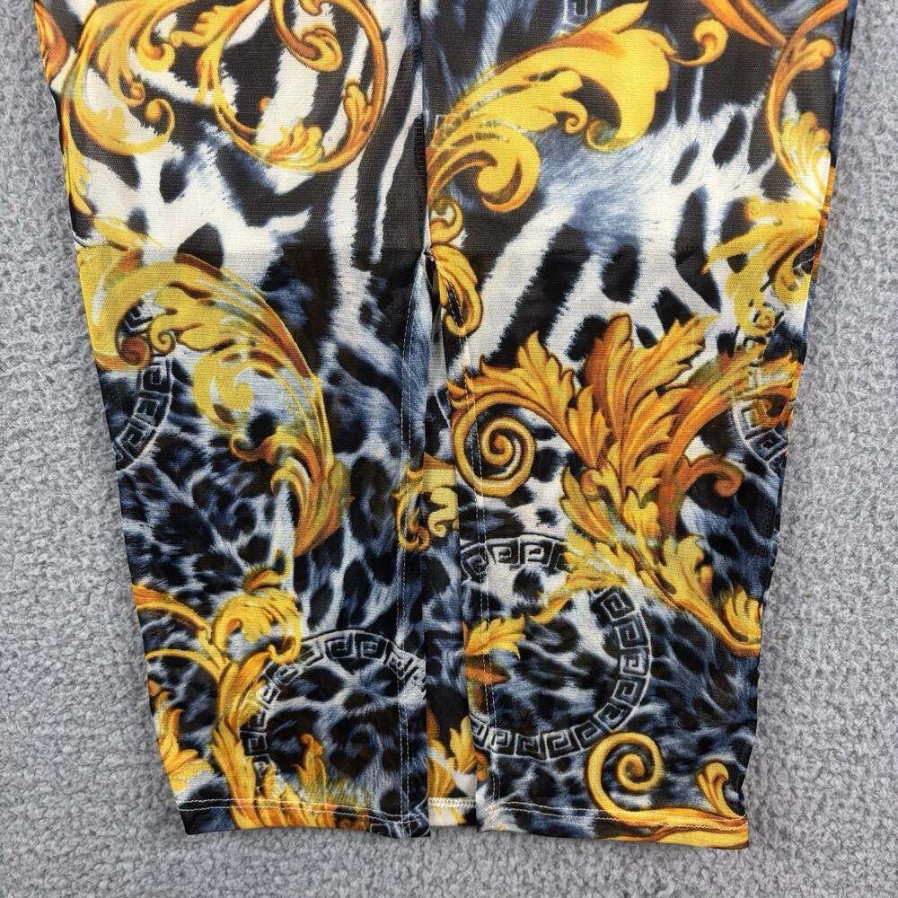 Mesh Sheer Maxi Dress Small Whimsigoth Artsy Sexy Bodycon Animal Graphic Stretch - Picture 9 of 10